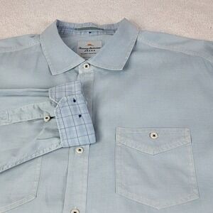 Tommy Bahama Jeans Shirt Mens XL Blue Tencel Cotton Island Modern Fit TD34975